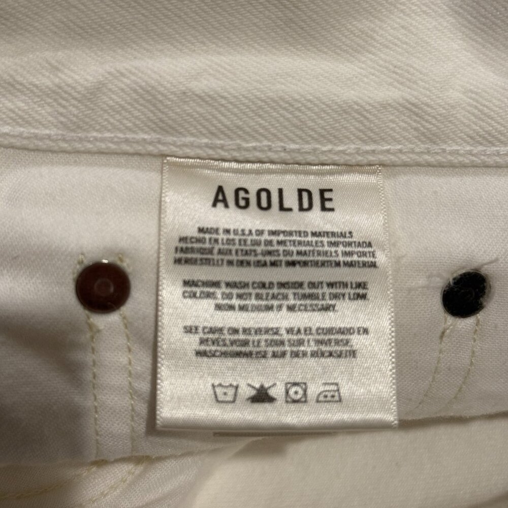 Agolde Lana Slice Jean in Element White Mid Rise Straight Leg Size 26 A9042-1183 - Picture 5 of 15